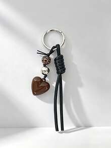 Yogodlns Female Keychain With PU Leather Lanyard For DIY Mobile Heart Hanging Charm Pendant Accessories Rope Vintage Design Decorations - Multicolor - View 8