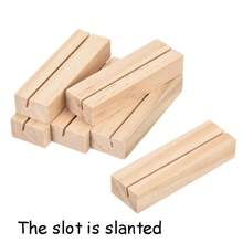 5/10/20pcs Wooden Table Number Holders, Small Table Card Stands, Retro Wooden Business Card Holders, Suitable For Wedding Party Events - Multicolor - View 4