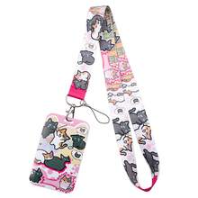 1 Piece Cute Cartoon Cat Lanyard With ID Badge Holder, Kawaii Kitten Print Neck Strap, Card Holder For School Office Keys, Gift For Cat Lovers - Multicolor - View 13