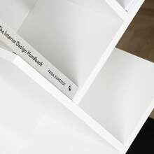 Bücherregal betonoptik - freistehendes Standregal für Bücher, Baumregal, hergestellt aus hochwertiger Spanplatte - Weiss - Übersicht 7