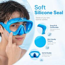 High Definition Wide View Diving Mask & Wet Snorkel Set, Soft Silicone Seal Leak-Proof Snorkeling Gear For Pool And Beach - Multicolor - View 8