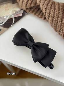 1pc Minimalist Versatile Bow Solid Color Banana Clip Twist Clip Vertical Clip Ponytail Hair Clip Hair Accessory For Women - Multicolor - View 7