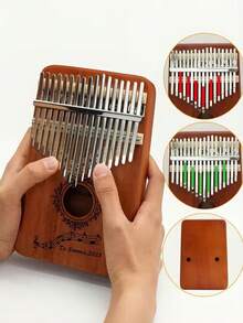 Kalimba/Mbira Portabel 17 Kunci, Piano Jempol Kayu Solid (21/17 Kunci), Cocok Untuk Pemula, Hadiah Alat Musik Untuk Teman Dan Keluarga - MultiWarna - View 5