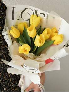 1 Pack Of 20 Milk Cotton Small Bouquet Packaging Materials, Fresh Flower Lining, Milk Cotton, Fresh And Simple Style - View 3