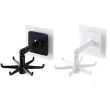 2pcs 360° Rotating Kitchen Hooks, No-Drill Under Cabinet Storage Rack, Foldable Wall-Mounted Shelf, Strong Adhesive Load-Bearing, Kitchen Utensil Spatula Spoon Ladle Hanging Rack, Entryway Key Bag Hook, Space-Saving Countertop, Multi-Angle Adjustable, Home Organization Helper - View 7