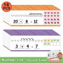 Lachilly 4/10/16PCS Double Sided Math Whiteboard Dry Erase Board For Math Practice Numbers Alphabet Letter Tracing Pad Cursive Handwriting Sheet, Write & Wipe Educational Toy Flashcards, Number Line Fraction Place Value Math Manipulatives Learning Tool - Multicolor - View 13