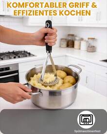 26cm Potato Masher Stainless Steel, Potato Press For Homemade Mashed Potatoes - Silver - View 4