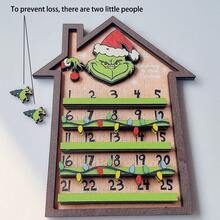 The Grinch 1pc 3D Christmas Countdown Calendar, Wooden Wall Decor Christmas Countdown Sign, Fun Holiday Decoration, Unique Gift Idea - Calendar - View 9