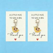 5pcs Cute Snail Enamel Charm Keychain, A Little Hug To Say Thank You Greeting Card, Lobster Clasp Bag Pendant Gift - Multicolor - View 3