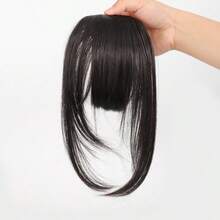 1pc Clip-In Bangs Hairpiece, Thin Tulle Fringe With Sideburns, Lightweight Realistic Straight Bangs With Invisible Hairline, Synthetic Fiber Natural Style Fake Bangs Hair Accessory, Suitable For Women And Girls Daily Wear - Multicolor - View 10