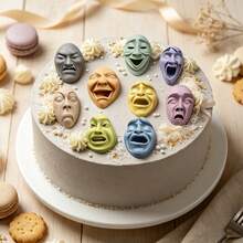 Carnival Mask-Shaped Chocolate Cake Decoration Silicone Mold, Expressions Of Joy, Anger, Sorrow And Happiness Sugar Modeling Mold, High-Temperature Resistant Multi-Functional Mold, DIY Flower Paste Dough Cookies, Scented Candles And Soaps - View 8