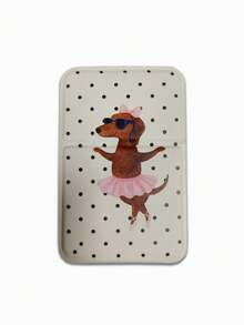 Portable Folding Makeup Mirror Polka Dot Puppy Dancing Pattern Travel Mirror Cosmetic Product Desktop Makeup Mirror Rectangular Desktop Portable Folding Mirror Elegant Mirror Design Suitable For Outdoor Use - Multicolor - View 13