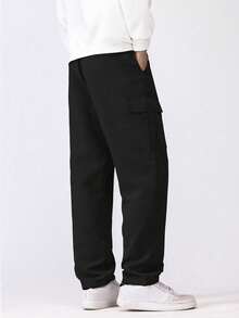 2026 Spring/Autumn New Men's Cargo Pants, Loose Fit, Multi-Pocket Design Sports Black - Black - View 5