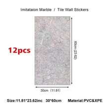 12Pcs Self-Adhesive Marble Tiles Sticker Stick On Wall Floor Kitchen Bathroom - Wall Stickers - View 19