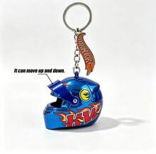 Mattel Hot Wheels(Random Shipment) - Speed Series Helmet Pendant Blind Box 1:48 Total 7 Styles Car Keychain Motorcycle Keychain Metal Keychain Boys Toy F1 Formula One Racing Backpack Charm Motorcycle Enthusiast - Multicolor - View 3