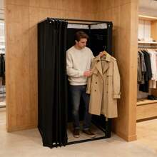 1PCS Fitting Room Portable Clothing Store Fitting Room Clothing Store Fitting Room Dressing Room - Black - View 11