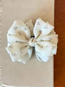 1pc Textured Floral Bow Banana Clip Minimalist Versatile High Ponytail Hair Clip Back Of Head Hair Clip Hair Accessory For Women - Multicolor - View 9