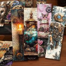 Halloween 30pcs Steampunk Bookmarks -Quirky Gothic Style Highly Colorful, Beautiful Reading Book Page Labels, Journal Notebook Decorative Markers, Creative Paper Cards For Book Lovers - A - View 1