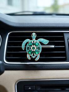 1/2/3pcs Alloy Rhinestone Colorful Gemstone Turtle Car Air Vent Clip Decor Aromatherapy Diffuser Cute Car Interior Fragrance (Includes Solid Fragrance Pad) - Multicolor - View 19
