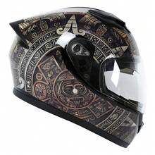 Casco para Moto Certificado con Doble Visor, para Hombre y Mujer - B - Ver 4