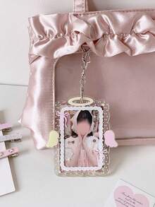 Angel Hard Card Holder Set, Heart-Shaped Transparent Protective Case, Bag Charm, High Aesthetic Value, Multi-Function Storage, Compact And Portable, Suitable For Student ID, Meal Card, Bus, Subway Card And Access Card - Card Sleeve - View 3