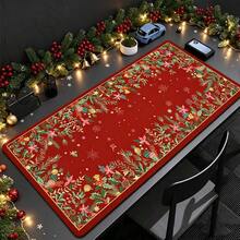 Christmas Red Persian Retro Style Large Mouse Pad Rubber Non-Slip Lock Edge Craft Desk Mat Suitable Gaming Office Accessories - View 3