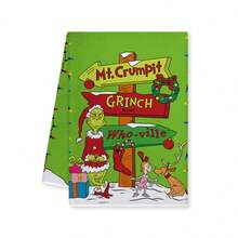 The Grinch The Christmas Cleaning Towel Printed Wiping Cloth, Home Kitchen Countertop Care, Holiday Decor Maintenance, Suitable For Home Enthusiasts Daily Cleaning And Wiping - A - View 13