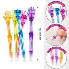 1/4, 12pcs, Finger Joint Signature Pen, Skeleton Hand Shaped Neutral Pen, Black Ink, Suitable For Teachers, Office, School Supplies, Halloween Gift, Random Style (One Size = Random 1pc) - Multiple Styles - View 2