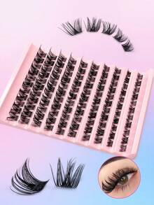 Asiteo 110Pcs D Curl Individual Cluster Lashes - Natural Look Wispy Design Cat Eye Effect DIY Eyelash Extensions For A Dramatic Eye Makeup - Easy To Apply - D - View 5