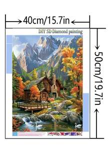 1pc DIY Diamond Painting Sticker Embroidery Landscape Running Water Home Decor Full Drill 30*40cm/40x50cm - Sets - View 4