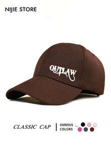 1 buah Topi Baseball Vintage Washed dengan Motif Huruf "OUTLAW", Topi untuk Pakaian Sehari-hari, Perlengkapan Penting Musim Panas, Topi Baseball untuk Perjalanan Luar Ruangan dan Olahraga, Ringan dan Nyaman, Menyerap Keringat, Bernapas, dan Melindungi dari Sinar Matahari, Cocok untuk Penggunaan di Jalanan dan Kehidupan Sehari-hari - A - View 4