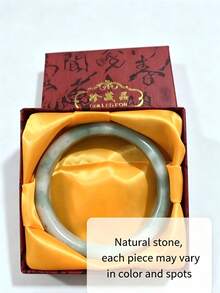 New Fashion Women Natural Jade Bangle | Natural Spots & Color Variation By Raw Material - Bracelet - View 4