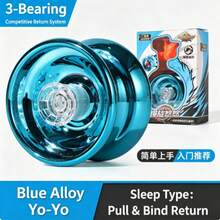 1pc-High Grade Alloy Yo-Yo Responsive Sleep Yoyo, 3-Bearing Competitive Yoyo Ball, Auto Pull Return UU YoYo For Beginner String Stunt Performance - Multicolor - View 3