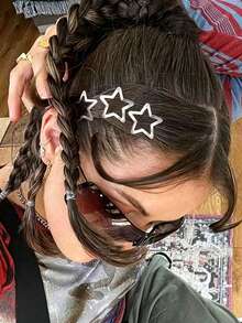 10/20/30/50/100pcs European And American Hot-Selling Five-Pointed Star BB Hair Clips, Sweet Cool Hot Girl Bangs Clips, Star Hair Accessories Side Clips - Multicolor - View 6