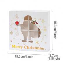 4pcs/1pc Merry Christmas Paper Treat Boxes With Hollow Cutout Window, Gold Foil Santa Snowflake Bell Reindeer Pattern Xmas Gift Box, Holiday Party Packaging Box For Baking Party Favors - Multicolor - View 14