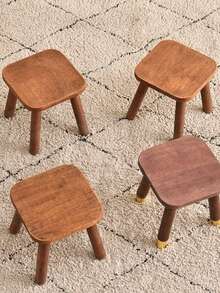 Ghế đôn nhỏ bằng gỗ tự nhiên phong cách vintage 2026, trang trí nhà cửa, ghế băng nhỏ - Nhiều màu - Xem 4