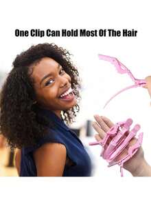 20/10/5/1pc Multi-Color Crocodile Hair Clips, Non-Slip Design, Easy Styling, Suitable For Salon Hair Dyeing, Perming And Sectioning, High-Quality Plastic Crocodile Clips, Suitable For Hairstylists And Home Users, Back To School Season - Pink - View 3