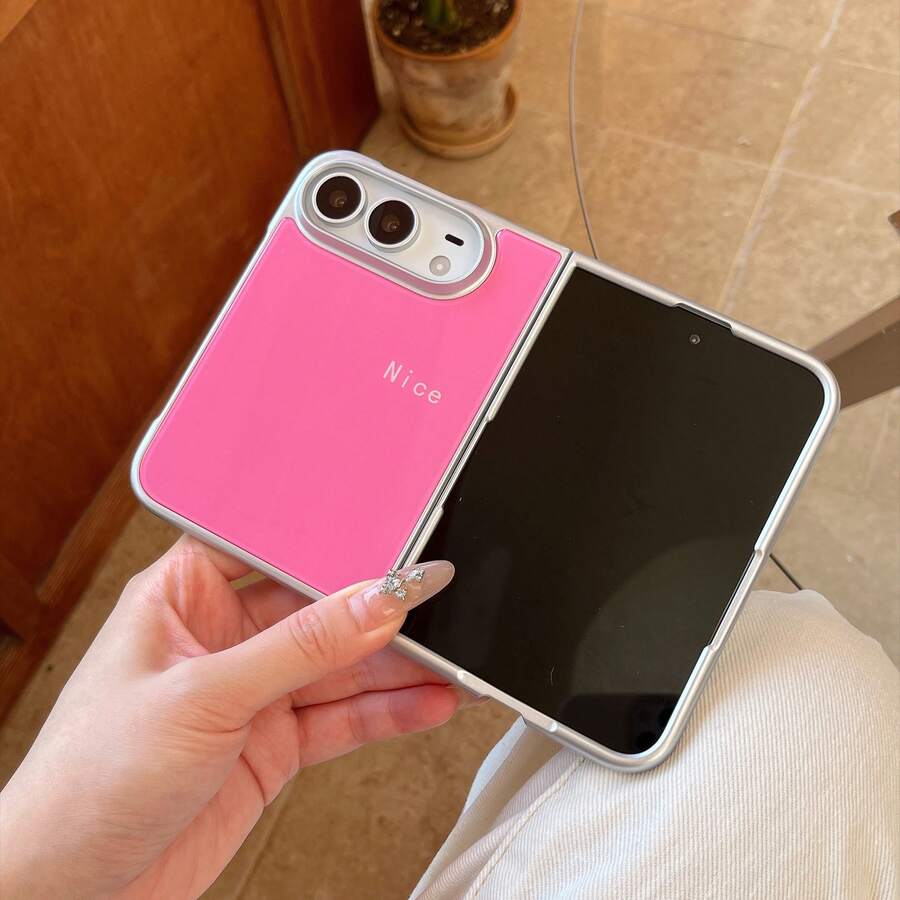 Dopamine Solid Color NICE Letter Foldable Phone Case Compatible With IPhone Duo Anti-Drop Split Folding Phone Case Can Be Used As Birthday Gift Holiday Gift