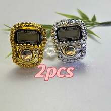 Luxury Full Rhinestone Finger Ring Electronic Counter, Wearable Digital Tasbih Prayer Counter, Muslim Portable Prayer Beads Counting Tool - Multicolor - View 14