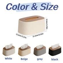 1pc Multifunctional Tissue Box, Napkin Dispenser, Suitable For Bathroom Vanity Countertop, Bedroom Dresser, Nightstand, Desk, Office - Multicolor - View 8