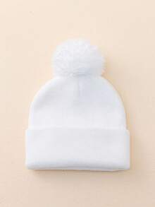 1 buah Topi Hangat Anak-anak dengan Desain Pom Pom untuk Musim Gugur/Dingin - MultiWarna - View 15