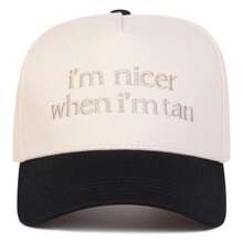 1件女款 I'M NICER WHEN I'M TAN 卡車司機帽，個性化字母刺繡棒球帽，街頭時尚休閒帽，適合春/秋季旅行、海灘度假 - 彩色 - 查看 16