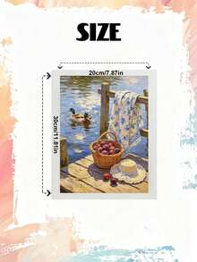 Adult Paint By Numbers Kit (Unframed), Warm Countryside Pattern, Holiday Leisure Creative Acrylic Painting Set, Family Gathering Activity, Painting Art Appreciation,40*50cm/15.7*20in - Frameless - View 8