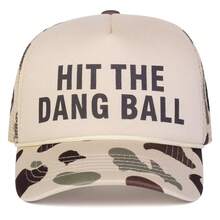 قبعة بيسبول رجالية HIT THE DANG BALL بطبعة حروف، قبعة شاحنة عصرية، قبعة شبكية كاجوال للحماية من الشمس للسفر في الربيع/الخريف وإجازة الشاطئ، 1 قطعة - متعدد الألوان - مشاهدة 8