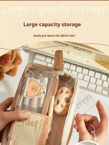 33pcs/7pcs/226pcs/128pcs Capybara Print Pencil Case Set With Animal Pattern Desktop Storage Box, Suitable For Animal Lovers, Daily Use & Back To School, Practical Gift - Camel - View 10