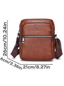 Men's Business Commuter PU Crossbody Bag, Great Gift For Holidays - Crossbody Bag - View 3
