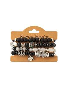 1 Set Women's Bohemian Beaded Bracelet Butterfly Anchor Elephant Alloy Pendant Multicolor Bracelets - Multicolor - View 11
