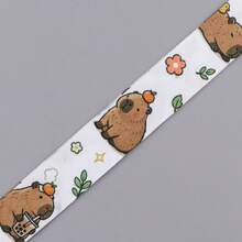 1 Piece Cute Capybara Drinking Bubble Tea Lanyard & Card Holder Set, Cute Animal Badge Reel For School Office ID Card, Lovely Gift For Capybara Lovers - Multicolor - View 8