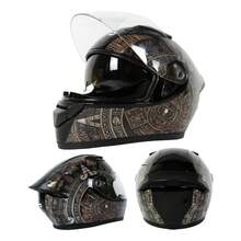 Casco para Moto Certificado con Doble Visor, para Hombre y Mujer - B - Ver 3