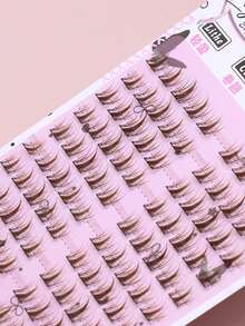 Ayrmilla C Curl 80 Clusters Fairy Style Pointed False Eyelash Clusters, Brown Single Cluster DIY Eyelash Extensions, Lightweight Pointed Segmented False Eyelashes, Soft Reusable Natural Eyelash Clusters, Suitable For Daily Eye Makeup - C - View 5
